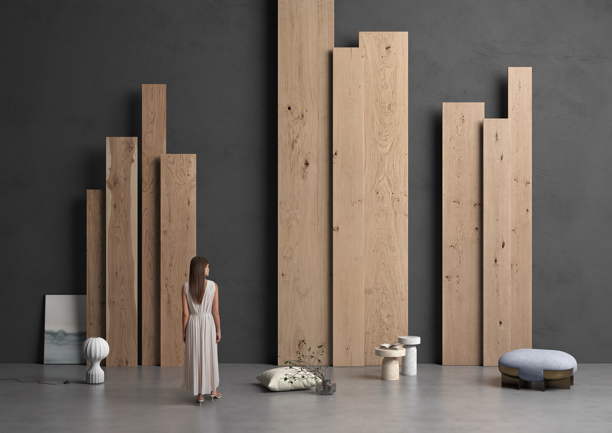 Bursa Lamine Parke Showroomu ve Uygulama Hizmeti 2 CP Parquet Grandi Formati koleksiyonunun büyük ebatlı geniş ahşap plankleri